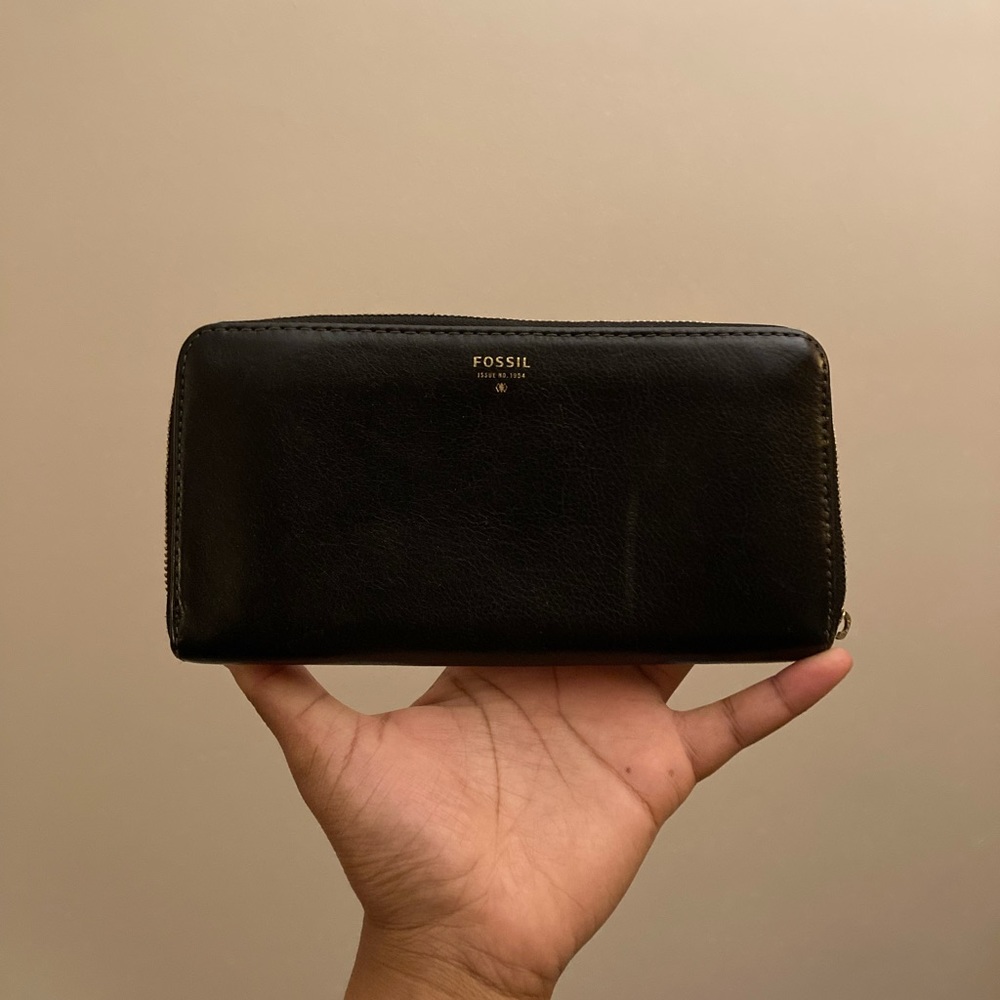 Black Leather Fossil Wallet